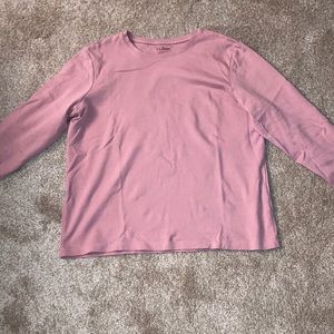 L.L. Bean Long Sleeved Cotton Crew Neck T-Shirt